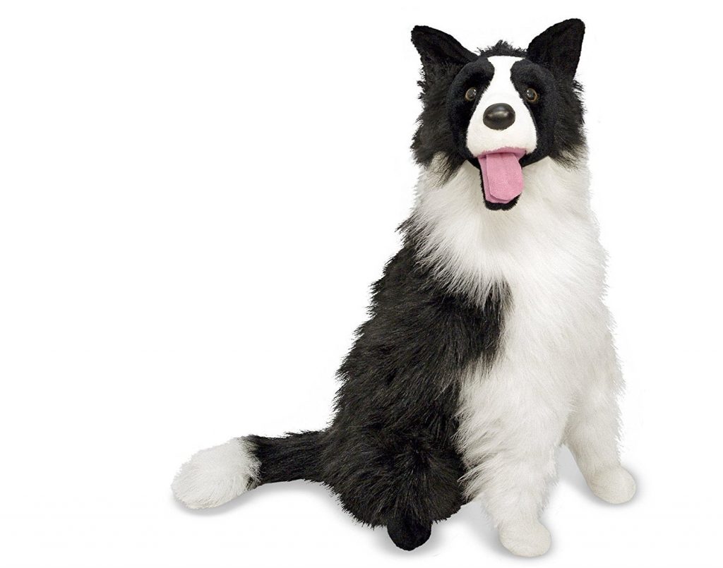 large stuffed border collie